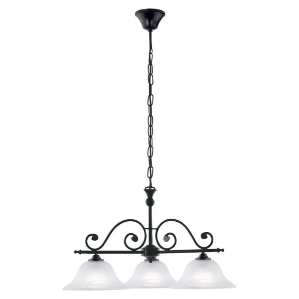 Lustra EGLO MURCIA 91005 - E27 3X60W D630mm - Sticla alabastru - Negru