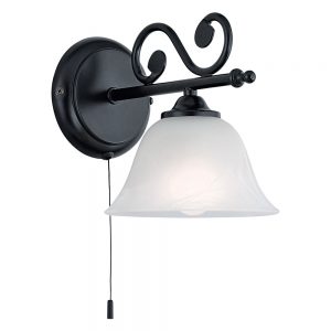 Aplica EGLO MURCIA 91006 - E14 1X40W - Sticla alabastru - Negru