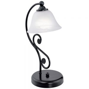 Veioza EGLO MURCIA 91007 - E14 1X40W - Sticla alabastru - Negru