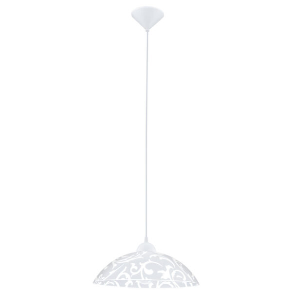 Pendul EGLO VETRO 91237 - E27 1X60W D350mm - Alb Cu Decor