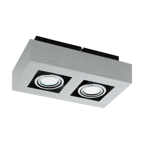Plafoniera EGLO LOKE 1 91353 - GU10 2X5W - Otel - Aluminiu - Negru - Crom - Aluminiu Matisat