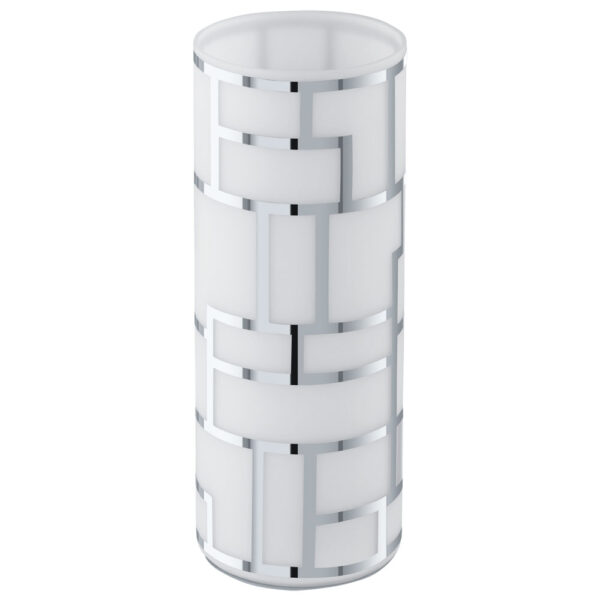 Veioza EGLO BAYMAN 91971 - E27 1X60W D105mm - Sticla cu decor - Alb - Crom