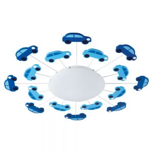 Plafoniera copii EGLO VIKI 1 92146 - E27 1X60W D630mm - Sticla satinata - Albastru