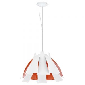 Corpuri de iluminat interior Pendul 1 Bec E27 Alb-Portocaliu 'Tressi' Eglo 92844