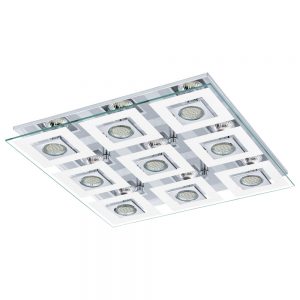 Plafoniera EGLO CABO 92877 - GU10 9X3W 3000K - Sticla satinata - Crom