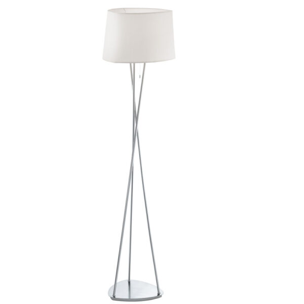 Lampi de podea Veioza 1 Bec E27 Nichel Mat-Crem 'Belora Eglo 92894