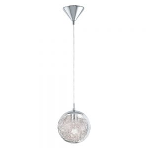 Pendul EGLO LUBERIO 93073 - E27 1X60W D250mm - Transparent - Aluminiu