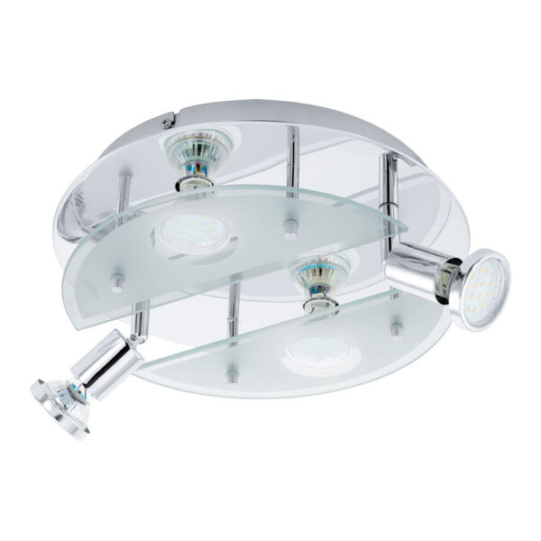 Plafoniera EGLO CABO 1 93085 - GU10 4X3W 3000K D290mm - Sticla satinata - Crom