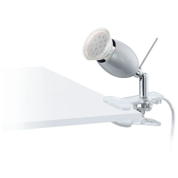Lampa cu clema EGLO BANNY 1 93119 - GU10 1X3W - Crom - argintiu