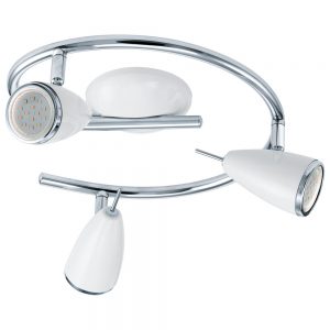 Spoturi iluminat Spirala 3 Becuri Gu10 Led Alb-Crom 'Ricc Eglo 93132