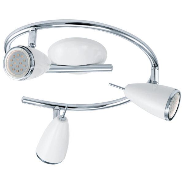 Spoturi iluminat Spirala 3 Becuri Gu10 Led Alb-Crom 'Ricc Eglo 93132