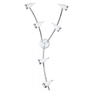 Spoturi iluminat Spot-Aplica  6 Becuri Gu10 Led Alb-Crom 'Riccio Eglo 93134
