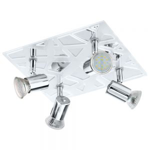 Spoturi iluminat Spot-Aplica  4 Becuri Gu10 Led Crom-Satinat 'Dav Eglo 93178