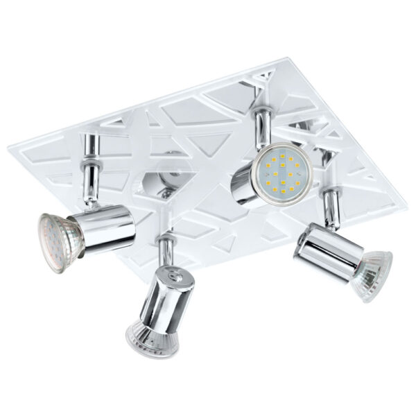 Spoturi iluminat Spot-Aplica  4 Becuri Gu10 Led Crom-Satinat 'Dav Eglo 93178