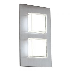 Aplica exterior EGLO PIAS 93365 - LED 2X2.5W 320lm 3000K IP44 - Inox - Inox