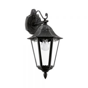 Aplica exterior EGLO NAVEDO 93456 - E27 1X60W IP44 - Sticla - Argintiu Patinat - Negru