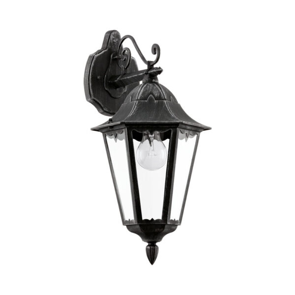 Aplica exterior EGLO NAVEDO 93456 - E27 1X60W IP44 - Sticla - Argintiu Patinat - Negru