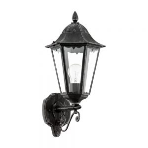 Aplica exterior EGLO NAVEDO 93457 - E27 1X60W IP44 - Sticla - Argintiu Patinat - Negru
