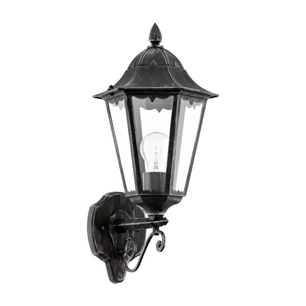 Aplica exterior EGLO NAVEDO 93457 - E27 1X60W IP44 - Sticla - Argintiu Patinat - Negru