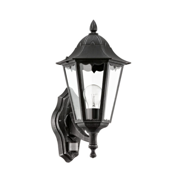 Aplica exterior EGLO NAVEDO 93458 - E27 1X60W IP44 - Sticla - Argintiu Patinat - Negru