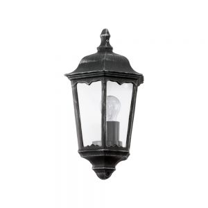 Aplica exterior EGLO NAVEDO 93459 - E27 1X60W IP44 - Sticla - Argintiu Patinat - Negru