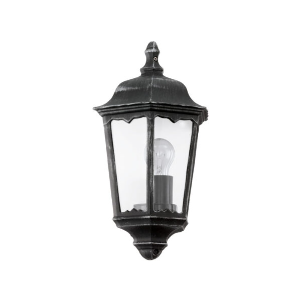 Aplica exterior EGLO NAVEDO 93459 - E27 1X60W IP44 - Sticla - Argintiu Patinat - Negru