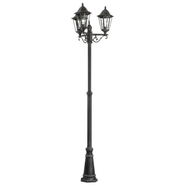 Stalp exterior EGLO NAVEDO 93465 - E27 3X60W IP44 D560mm - Argintiu Patinat - Negru