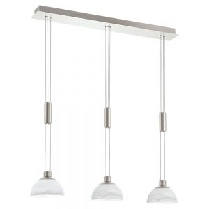 Lustra EGLO MONTEFIO 93468 - LED 3X6W 1380lm 3000K - Sticla alabastru - Nichel Mat