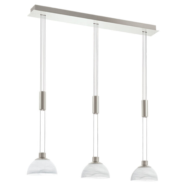 Lustra EGLO MONTEFIO 93468 - LED 3X6W 1380lm 3000K - Sticla alabastru - Nichel Mat