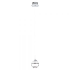 Pendul cristal EGLO MONTEFIO 1 93708 - LED 1X5W 480lm 3000K D140mm - Alb - Transparent