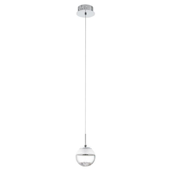 Pendul cristal EGLO MONTEFIO 1 93708 - LED 1X5W 480lm 3000K D140mm - Alb - Transparent