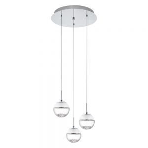 Lustra cristal EGLO MONTEFIO 1 93709 - LED 3X5W 1440lm 3000K D400mm - Cristal - Transparent - Alb