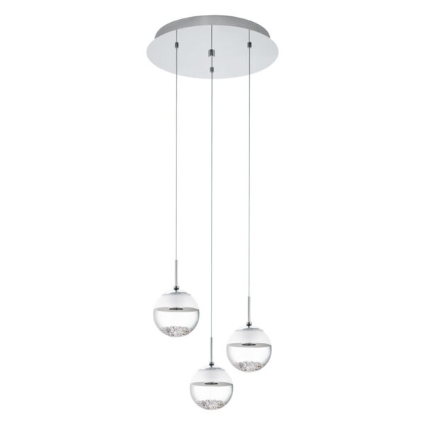 Lustra cristal EGLO MONTEFIO 1 93709 - LED 3X5W 1440lm 3000K D400mm - Cristal - Transparent - Alb