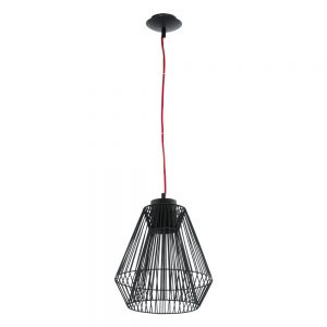 Corpuri de iluminat interior Pendul 1 Bec Gx53 Led Negru-Rosu 'Piastr Eglo 93972