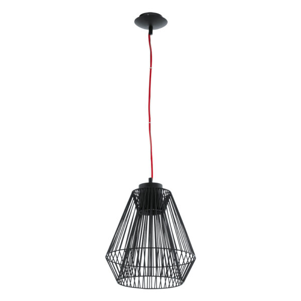 Corpuri de iluminat interior Pendul 1 Bec Gx53 Led Negru-Rosu 'Piastr Eglo 93972
