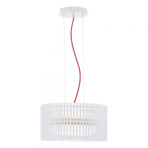 Corpuri iluminat Crystal Design Lustra 2 Becuri Led Alb-Rosu 'Roverato' Eglo 94009