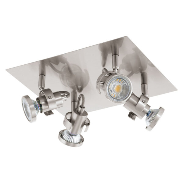Plafoniera EGLO TUKON 3 94147 - GU10 4X3.3W - Otel - Nichel Mat