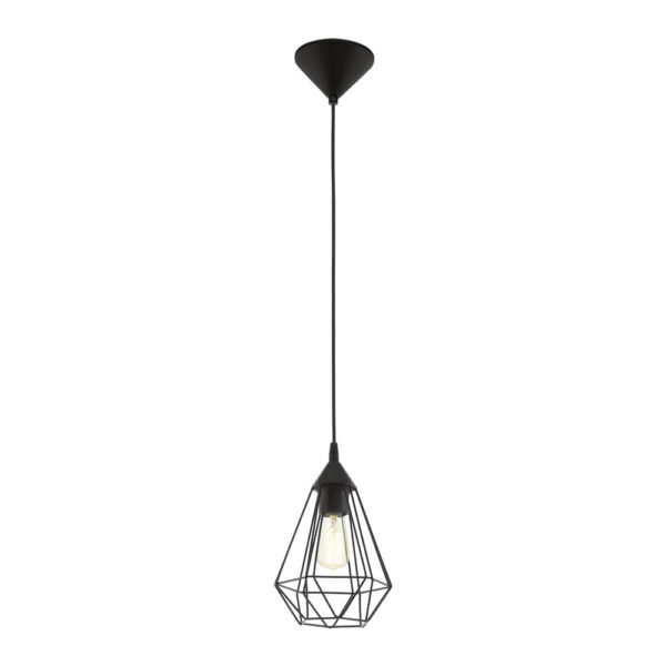 Pendul vintage EGLO TARBES 94187 - E27 1X60W D175mm - Negru