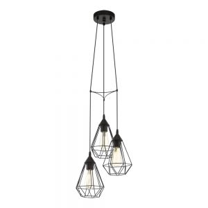 Lustra vintage EGLO TARBES 94191 - E27 3X60W D310mm - Otel - Negru