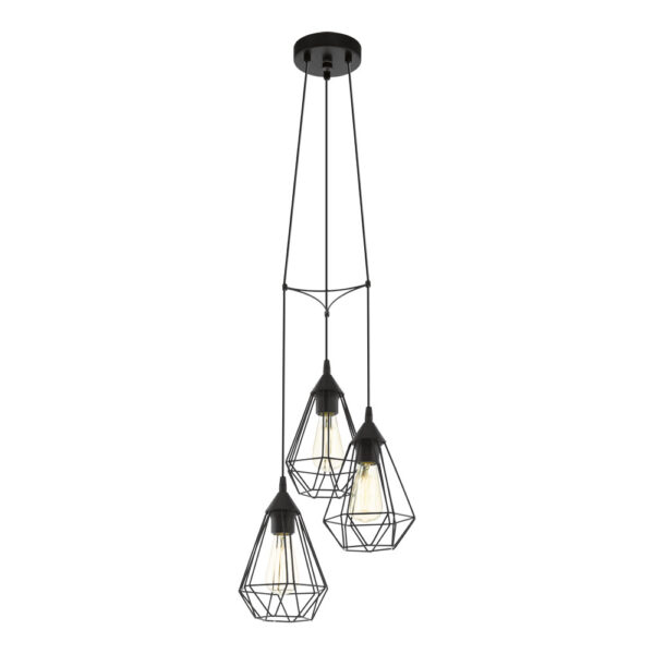 Lustra vintage EGLO TARBES 94191 - E27 3X60W D310mm - Otel - Negru