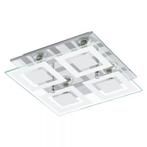 Plafoniera EGLO ALMANA 94226 - GU10 4X3W - Sticla satinata - Crom