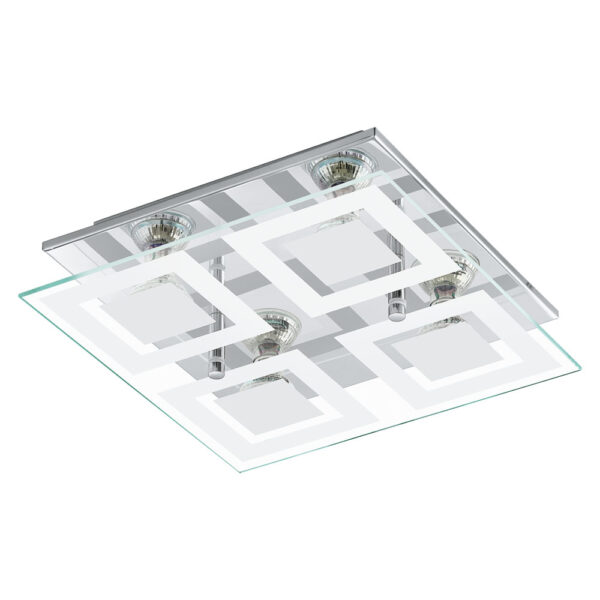 Plafoniera EGLO ALMANA 94226 - GU10 4X3W - Sticla satinata - Crom