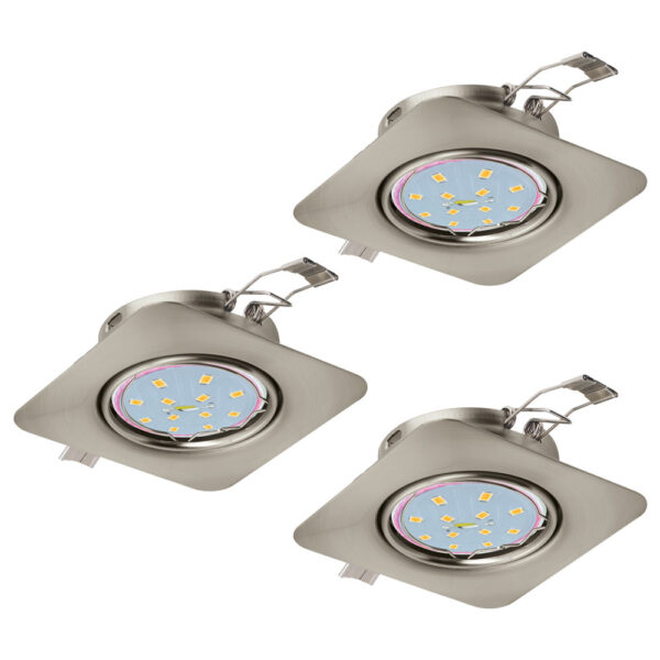 Spoturi iluminat Set 3 Spoturi Incastrabile Gu10 Led Nick Eglo 94268
