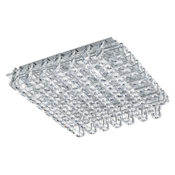 Aplice iluminat Plafoniera 12 Becuri Led Crom-Cristal 'L Eglo 94314