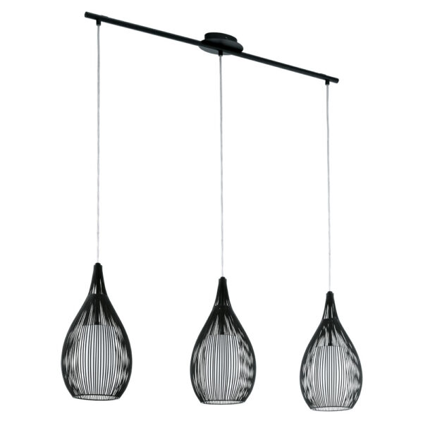 Lustra EGLO RAZONI 94389 - E27 3X60W - Sticla satinata - Otel - Negru