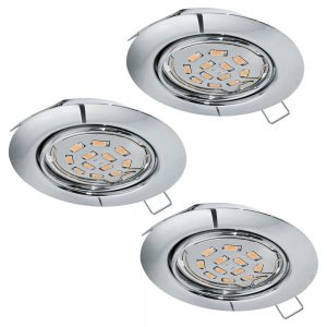 Set 3 spoturi incastrate EGLO PENETO 94407 - GU10 3X5W D87mm