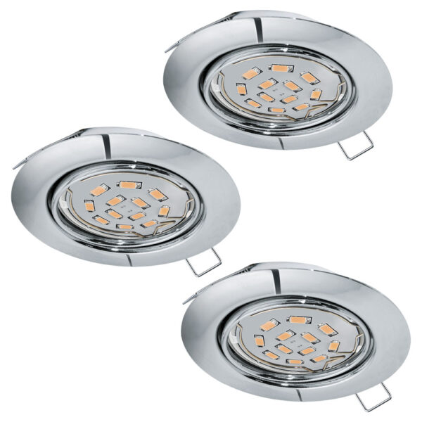 Set 3 spoturi incastrate EGLO PENETO 94407 - GU10 3X5W D87mm