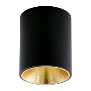 Plafoniera EGLO POLASSO 94502 - LED 1X3.3W 340lm 3000K D100mm - Plastic - Aluminiu - Auriu - Negru