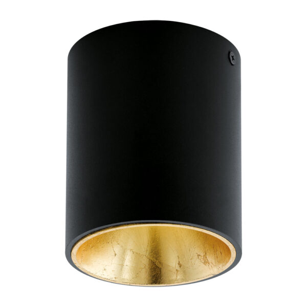 Plafoniera EGLO POLASSO 94502 - LED 1X3.3W 340lm 3000K D100mm - Plastic - Aluminiu - Auriu - Negru