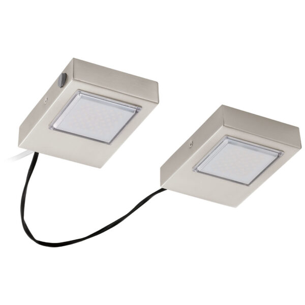 Corpuri de iluminat Bucatarie Set 2 Spoturi Led Aplicate Nichel Mat 'L Eglo 94516